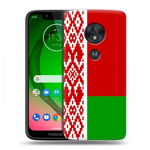 Дизайнерский пластиковый чехол для Motorola Moto G7 Play Флаг Белоруссии