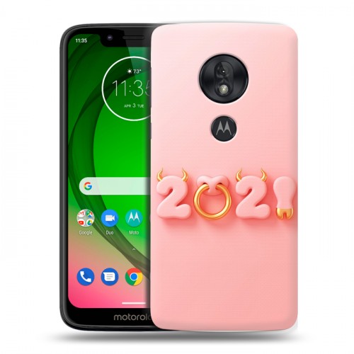 Дизайнерский пластиковый чехол для Motorola Moto G7 Play Happy 2021