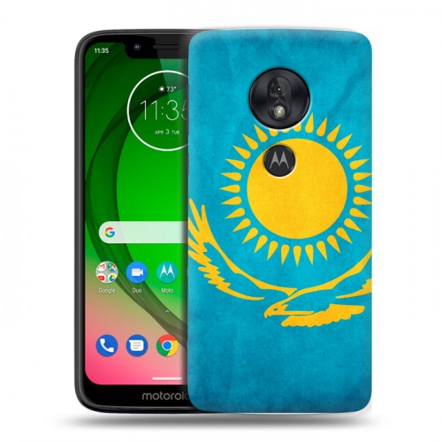 Дизайнерский пластиковый чехол для Motorola Moto G7 Play Флаг Казахстана
