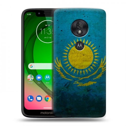 Дизайнерский пластиковый чехол для Motorola Moto G7 Play Флаг Казахстана