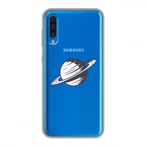 Полупрозрачный дизайнерский пластиковый чехол для Samsung Galaxy A50 Космос