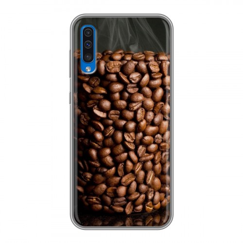 Дизайнерский силиконовый чехол для Samsung Galaxy A50 кофе текстуры