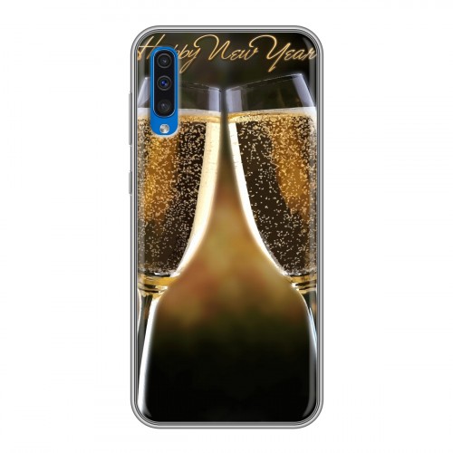 Дизайнерский силиконовый чехол для Samsung Galaxy A50 Новогодние бокалы
