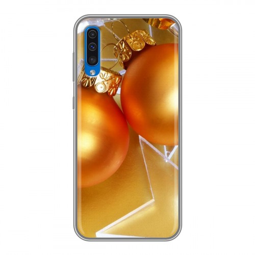 Дизайнерский силиконовый с усиленными углами чехол для Samsung Galaxy A50 Новогодние шары