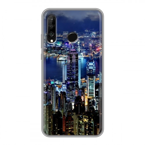 Дизайнерский силиконовый с усиленными углами чехол для Huawei P30 Lite Гонконг