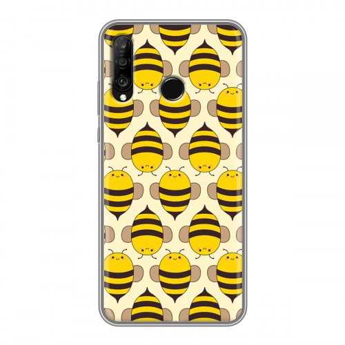 Дизайнерский силиконовый чехол для Huawei P30 Lite Пчелиные узоры