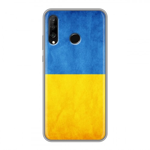 Дизайнерский силиконовый с усиленными углами чехол для Huawei P30 Lite Флаг Украины