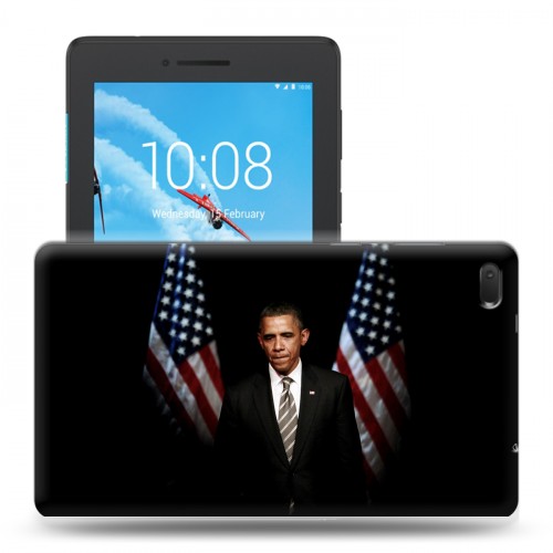 Дизайнерский силиконовый чехол для Lenovo Tab E7 Барак Обама