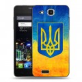 Дизайнерский пластиковый чехол для Alcatel One Touch Idol Ultra Флаг Украины