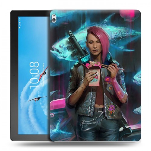 Дизайнерский силиконовый чехол для Lenovo Tab P10 Cyberpunk 2077