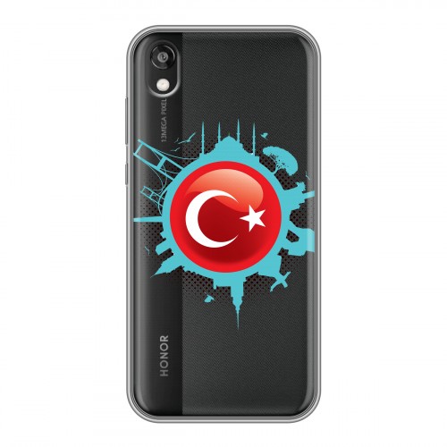 Полупрозрачный дизайнерский пластиковый чехол для Huawei Honor 8s Флаг Турции