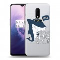 Полупрозрачный дизайнерский пластиковый чехол для OnePlus 7 Прозрачные акулы