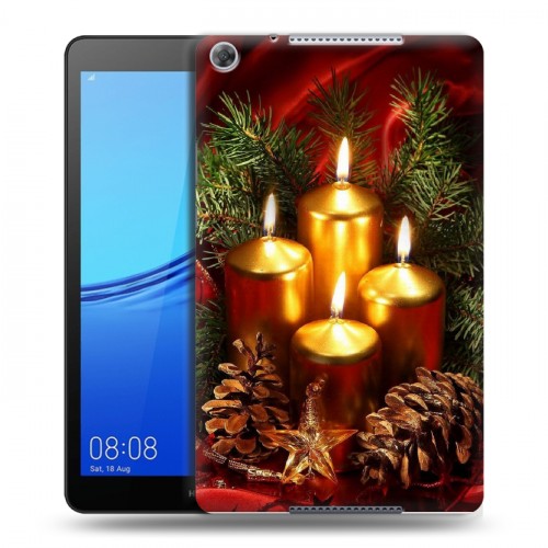 Дизайнерский силиконовый чехол для Huawei MediaPad M5 lite 8 Новогодняя хвоя