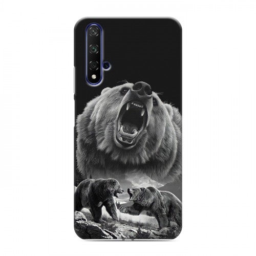 Дизайнерский силиконовый чехол для Huawei Honor 20 Схватка медведей