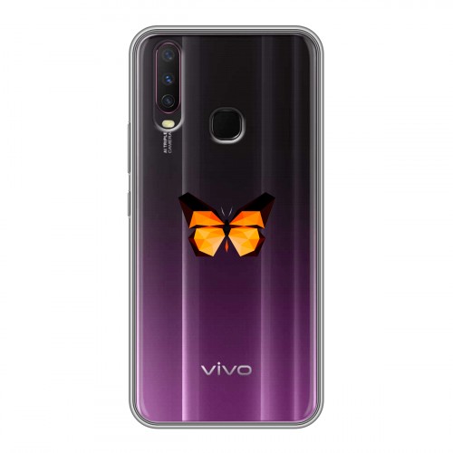 Полупрозрачный дизайнерский силиконовый чехол для Vivo Y17 прозрачные Бабочки 