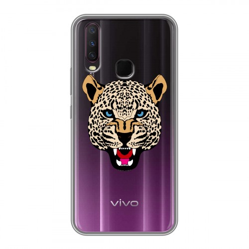Дизайнерский силиконовый с усиленными углами чехол для Vivo Y17 Прозрачные леопарды