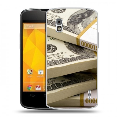Дизайнерский пластиковый чехол для LG Google Nexus 4 Текстуры денег
