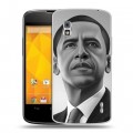 Дизайнерский пластиковый чехол для LG Google Nexus 4 Барак Обама
