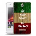 Дизайнерский пластиковый чехол для Sony Xperia E Флаг Италии