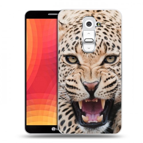 Дизайнерский силиконовый чехол для LG Optimus G2 Леопард
