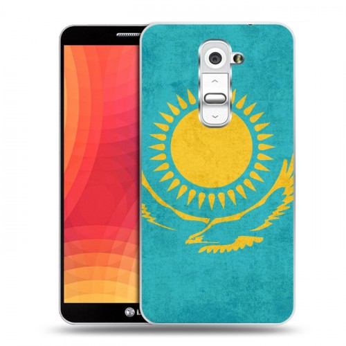 Дизайнерский пластиковый чехол для LG Optimus G2 Флаг Казахстана