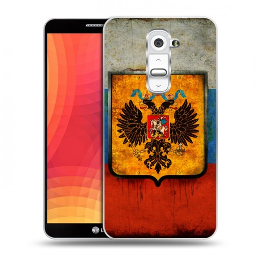Дизайнерский пластиковый чехол для LG Optimus G2 Российский флаг