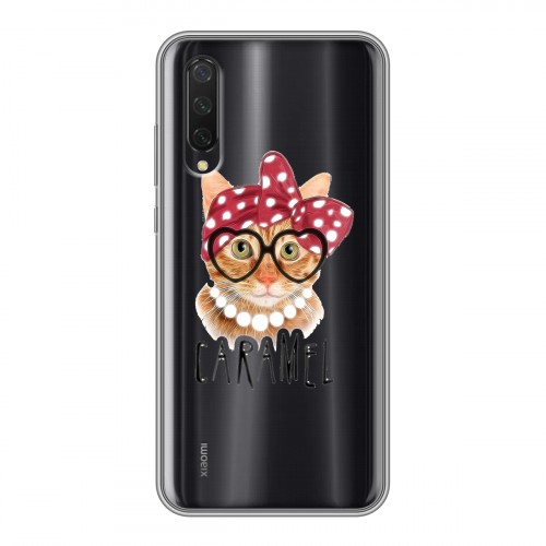 Полупрозрачный дизайнерский силиконовый чехол для Xiaomi Mi 9 Lite Прозрачные кошки
