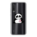 Полупрозрачный дизайнерский силиконовый чехол для Xiaomi Mi 9 Lite Прозрачные панды - смайлики