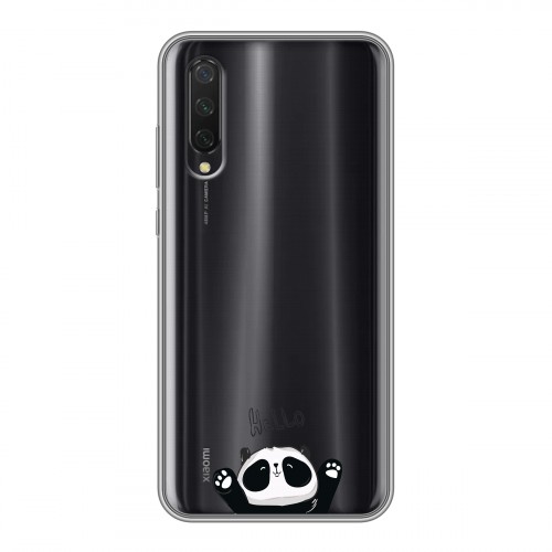 Полупрозрачный дизайнерский силиконовый чехол для Xiaomi Mi 9 Lite Прозрачные панды - смайлики