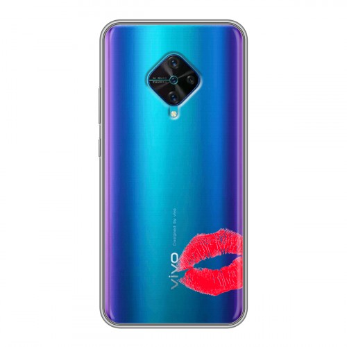 Полупрозрачный дизайнерский пластиковый чехол для Vivo V17 Прозрачные поцелуи