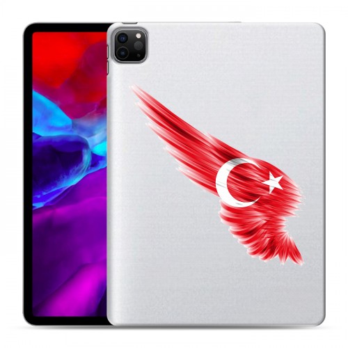 Полупрозрачный дизайнерский силиконовый с усиленными углами чехол для Ipad Pro 11 (2020) Флаг Турции