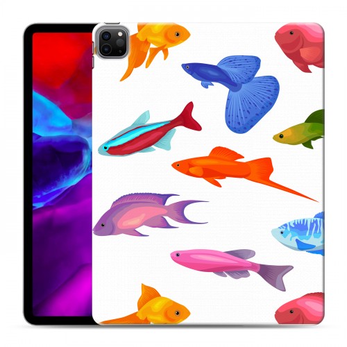 Полупрозрачный дизайнерский пластиковый чехол для Ipad Pro 12.9 (2020) Прозрачные рыбы
