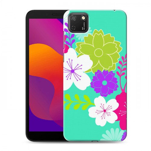 Дизайнерский силиконовый с усиленными углами чехол для Huawei Honor 9S Цветы кимоно