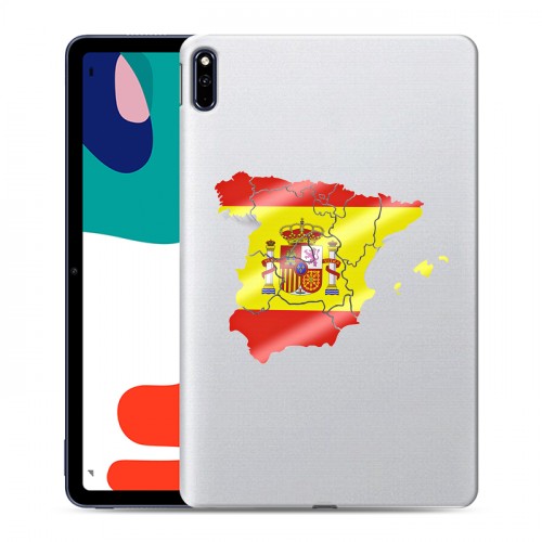 Полупрозрачный дизайнерский силиконовый с усиленными углами чехол для Huawei MatePad флаг Испании