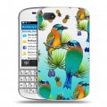 Дизайнерский пластиковый чехол для BlackBerry Q10 Птицы и фрукты