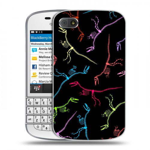 Дизайнерский пластиковый чехол для BlackBerry Q10 Узоры динозавров