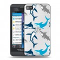 Полупрозрачный дизайнерский пластиковый чехол для BlackBerry Z10 Прозрачные рыбы