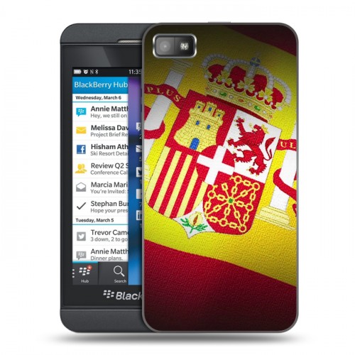 Дизайнерский пластиковый чехол для BlackBerry Z10 флаг Испании