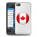 Полупрозрачный дизайнерский пластиковый чехол для BlackBerry Z10 Флаг Канады