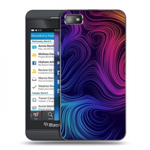 Дизайнерский пластиковый чехол для BlackBerry Z10 Размытые краски