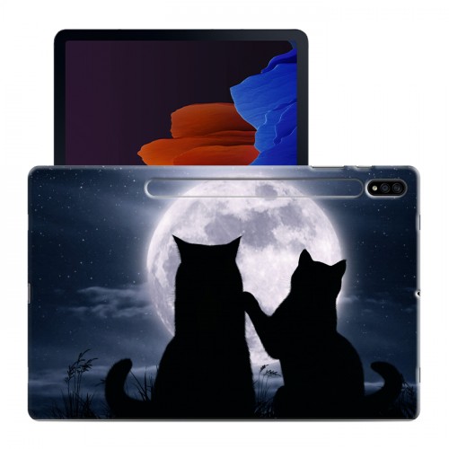 Дизайнерский силиконовый чехол для Samsung Galaxy Tab S7 Plus Кошки 