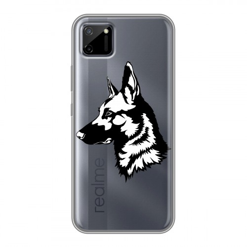 Полупрозрачный дизайнерский пластиковый чехол для Realme C11 Прозрачные собаки
