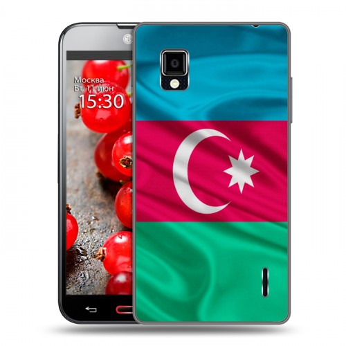 Дизайнерский пластиковый чехол для LG Optimus G Флаг Азербайджана