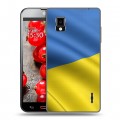 Дизайнерский пластиковый чехол для LG Optimus G Флаг Украины