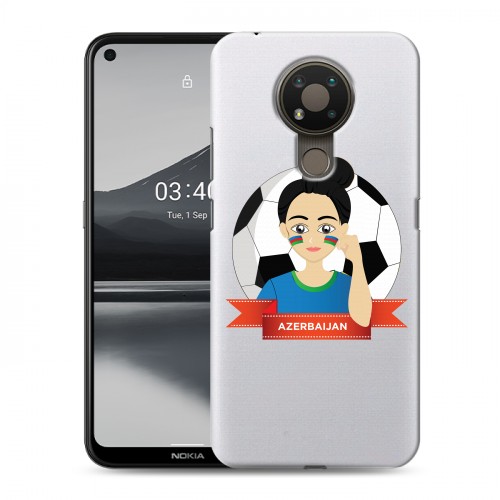 Полупрозрачный дизайнерский силиконовый чехол для Nokia 3.4 Флаг Азербайджана