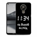 Дизайнерский силиконовый чехол для Nokia 3.4 Черно и кратко