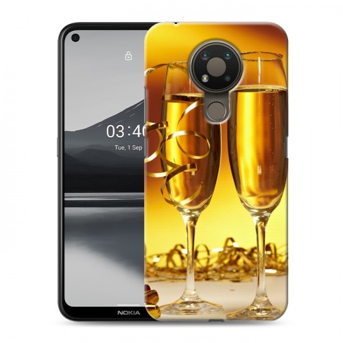 Дизайнерский пластиковый чехол для Nokia 3.4 Новогодние бокалы