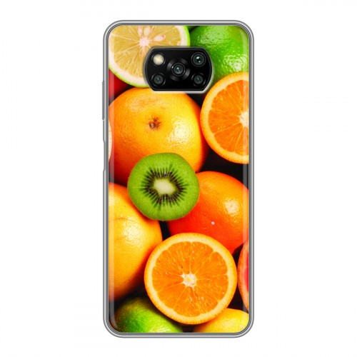 Дизайнерский силиконовый с усиленными углами чехол для Xiaomi Poco X3 Лимон
