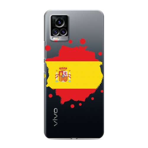 Полупрозрачный дизайнерский пластиковый чехол для Vivo V20 флаг Испании