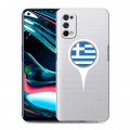 Полупрозрачный дизайнерский силиконовый с усиленными углами чехол для Realme 7 Pro флаг греции
